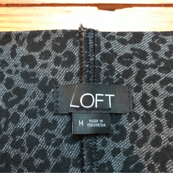 Loft Grey Black Animal Print High Rise Leggings, EUC, M - Picture 3 of 10